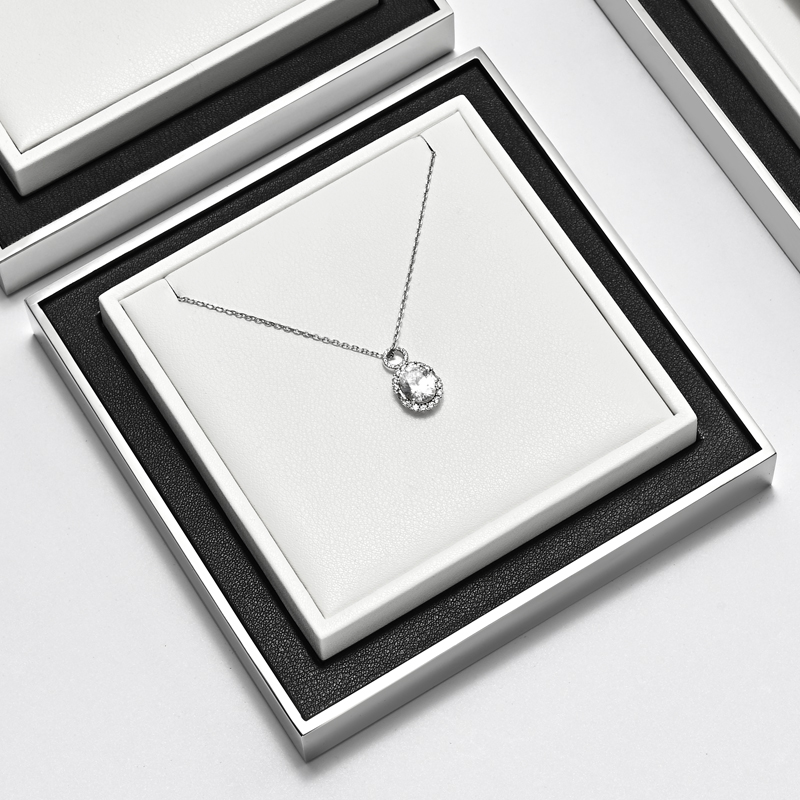 TT485 Unique Design Jewellery Display Trays White Leather Store Jewelry Display Stands