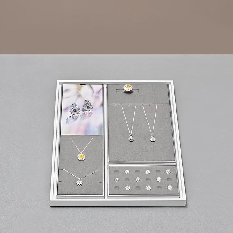 TT497 Wholesale Stock Jewelry Display Stand with Microfiber Necklace Ring Earrings Jewellery Display Set