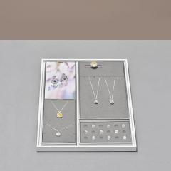 TT497 Wholesale Stock Jewelry Display Stand with Microfiber Necklace Ring Earrings Jewellery Display Set