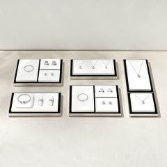 TT485 Unique Design Jewellery Display Trays White Leather Store Jewelry Display Stands