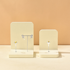 TT501 Jewelry Displays for Store Luxury Jewelry Display Props Beige Microfiber Jewelry Stand Display Set
