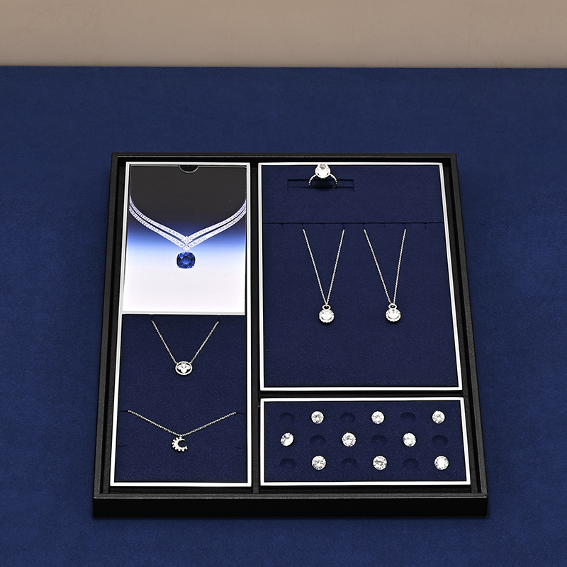 TT495 Newest Design Classic Luxury Custom Jewelry Showcase Set for Earrings Display Ring Necklace Jewelry Display Set