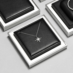 TT484 Wholesale Luxury Leather Jewellery Showcase Black Jewelry Counter Display Set