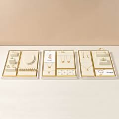 TT496 Custom Microfiber Jewelry Displays Set Showcase Jewellery Display Stands Sets for Retail Shop Counter