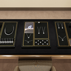 TT494 Wholesale Fashion Jewelry Display Set with Microfiber Ring Tray Jewellery Display Set