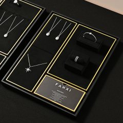 TT494 Wholesale Fashion Jewelry Display Set with Microfiber Ring Tray Jewellery Display Set