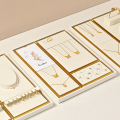 TT496 Custom Microfiber Jewelry Displays Set Showcase Jewellery Display Stands Sets for Retail Shop Counter