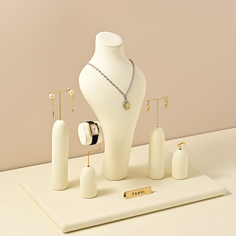 TT364 Manufacturers Direct Storage Jewelry Display Stand Beige Jewelry Display Rack Jewelry Display for Store Window