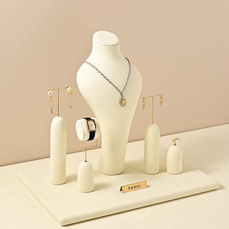 TT364 Manufacturers Direct Storage Jewelry Display Stand Beige Jewelry Display Rack Jewelry Display for Store Window