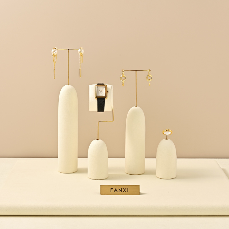 TT364 Manufacturers Direct Storage Jewelry Display Stand Beige Jewelry Display Rack Jewelry Display for Store Window