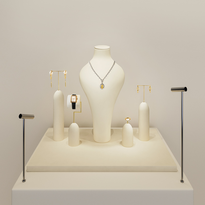 TT364 Manufacturers Direct Storage Jewelry Display Stand Beige Jewelry Display Rack Jewelry Display for Store Window