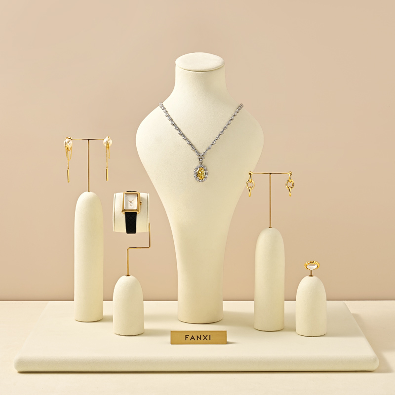 TT364 Manufacturers Direct Storage Jewelry Display Stand Beige Jewelry Display Rack Jewelry Display for Store Window