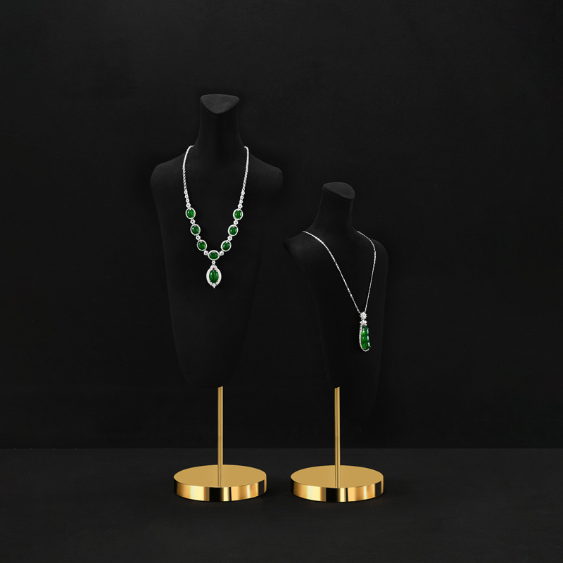 RX073-75 Luxury Microfiber Jewelry Container Display Stand for Necklace Busts for Shop Counters and Showcases