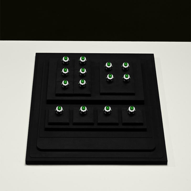 TT417 Luxury Jewelry Display Set Fine Microfiber Jewellery Display Stands Sets for Retail Show Store