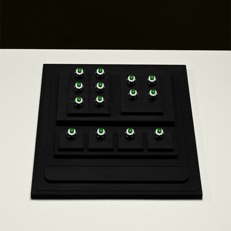 TT417 Luxury Jewelry Display Set Fine Microfiber Jewellery Display Stands Sets for Retail Show Store