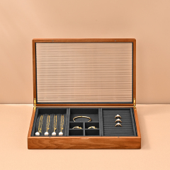X071 Jewellery Storage Box Earring Storage Box Wooden Jewelry Storage Box with Lid