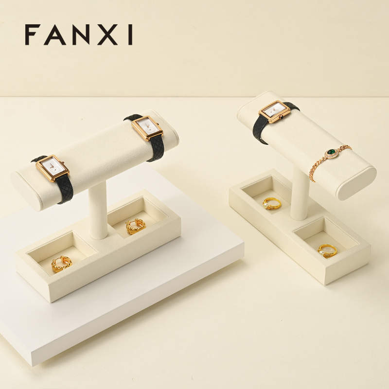 J003 Microfiber Watch Display Stand Custom Logo Jewelry Display Holder for Watch Necklace Bracelets Storage and Display