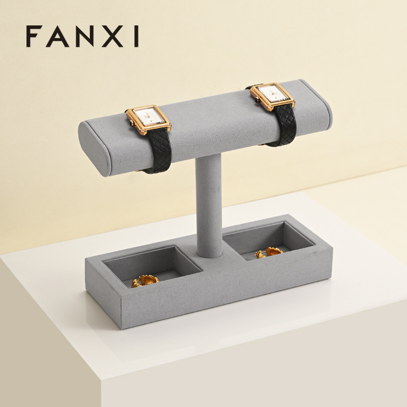J003 Microfiber Watch Display Stand Custom Logo Jewelry Display Holder for Watch Necklace Bracelets Storage and Display