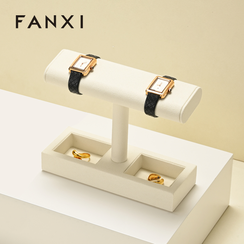 J003 Microfiber Watch Display Stand Custom Logo Jewelry Display Holder for Watch Necklace Bracelets Storage and Display