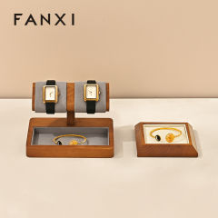 SM236 Wooden Watch Display Stand Custom Logo Jewelry Display Holder for Watch Necklace Bracelets Storage and Display