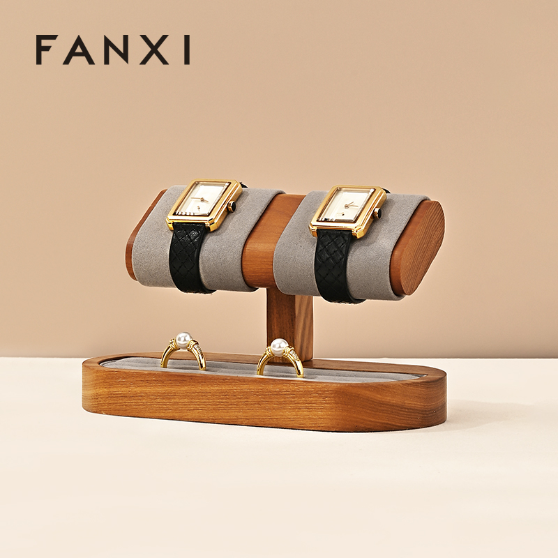 SM236 Wooden Watch Display Stand Custom Logo Jewelry Display Holder for Watch Necklace Bracelets Storage and Display