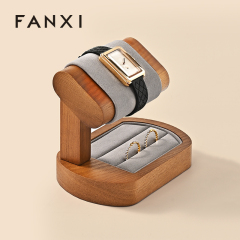 SM236 Wooden Watch Display Stand Custom Logo Jewelry Display Holder for Watch Necklace Bracelets Storage and Display