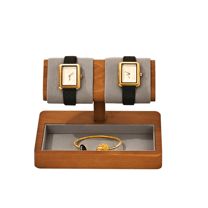 SM236 Wooden Watch Display Stand Custom Logo Jewelry Display Holder for Watch Necklace Bracelets Storage and Display