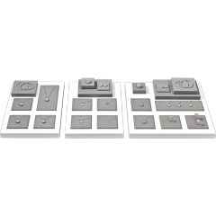 TT416 Luxury Gray Microfiber Customized Showcase Jewelry Display Set Ring Display Jewelry Display for Retail Shop