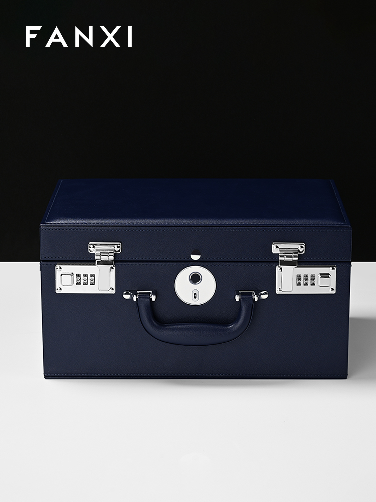 X072 High-Security Leather Watch Storage Box 8 10 Slot Watch Organizer with Fingerprint Lock