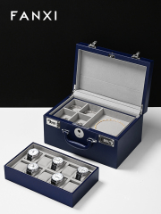 X072 High-Security Leather Watch Storage Box 8 10 Slot Watch Organizer with Fingerprint Lock