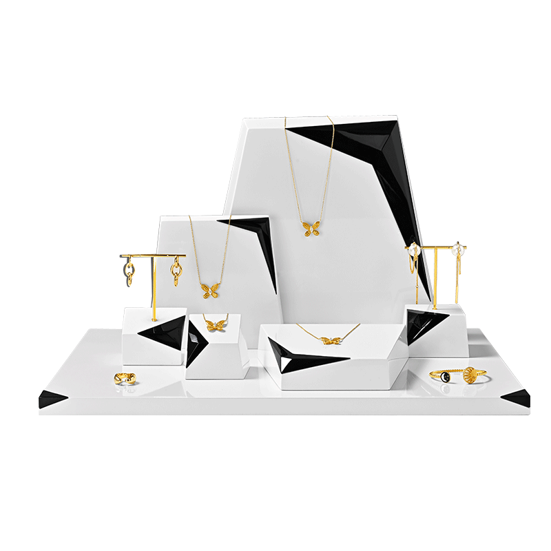 TT503 Earrings Display Stand Jewelry Display Tray Rack Earring Necklace Ring Jewelry Packaging Display Stand Set