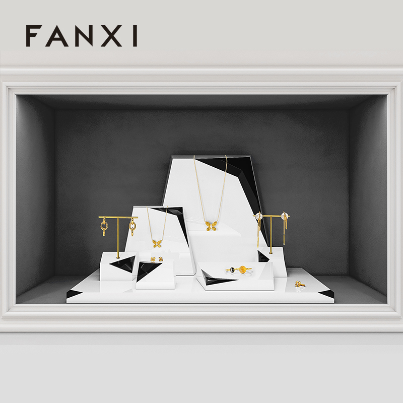 TT503 Earrings Display Stand Jewelry Display Tray Rack Earring Necklace Ring Jewelry Packaging Display Stand Set