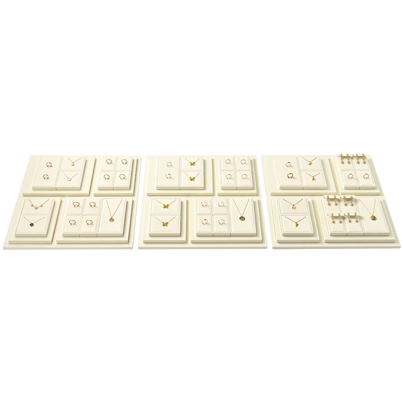 TT510 Microfiber Jewelry Showcase Display Stand Sets Jewelry Display Tray Jewelry Display Rack