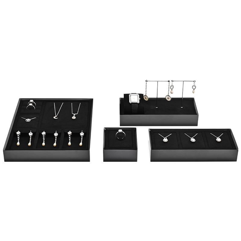 JS131 Jewellery Tray Black Microfiber Decoration Jewelry Tray Necklace Earring Ring Pendant Jewelry Tray