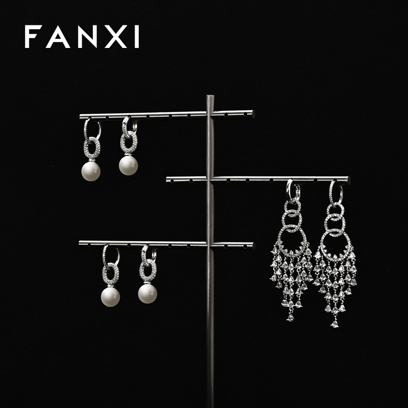 TT486 T bar Metal Earring Display Stand Jewelry Display Ring Bracelet Earring Holder Jewelry Display Prop