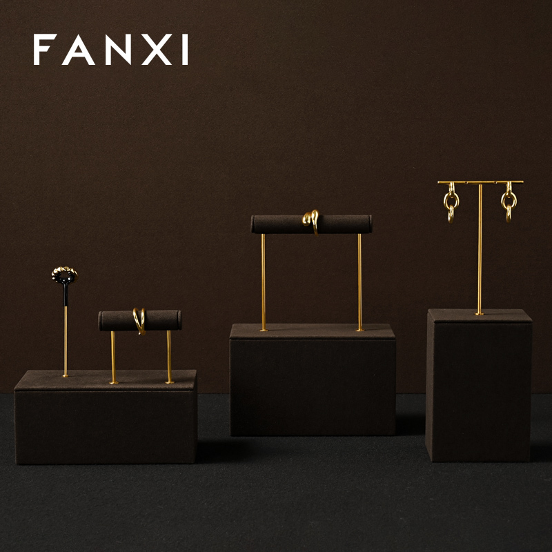 TT474 Luxury Metal Jewellery Props Necklace Racks Bracelet Jewelry Display Stand Set for Store