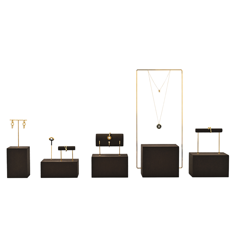 TT474 Luxury Metal Jewellery Props Necklace Racks Bracelet Jewelry Display Stand Set for Store