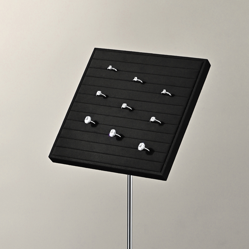 Customized Metal Jewelry Rack Microfiber Jewelry Ring Earrings Necklace Display Stand Vertical Plate Props