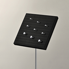 Customized Metal Jewelry Rack Microfiber Jewelry Ring Earrings Necklace Display Stand Vertical Plate Props