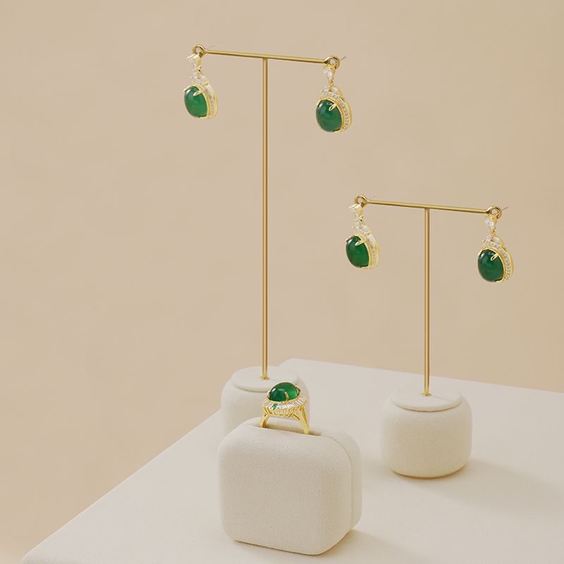 TT101 Fashion Earrings Display Stands Metal T-bar Vertical Earring Rack Luxury Earrings Necklace Jewelry Display Props