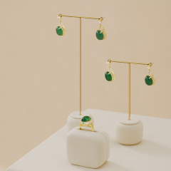 TT101 Fashion Earrings Display Stands Metal T-bar Vertical Earring Rack Luxury Earrings Necklace Jewelry Display Props