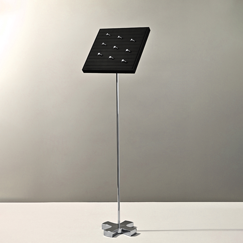 Customized Metal Jewelry Rack Microfiber Jewelry Ring Earrings Necklace Display Stand Vertical Plate Props