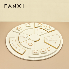 TT532 Luxury Jewelry Display Stand Set Microfiber Metal Jewelry Display Showcase Earring Bracelet Display