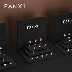 TT546 Jewellery Display Stand Black Microfiber Jewelry Stand Display Set Ring Holder Stand