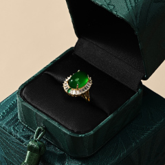 H122 Advanced New Chinese Jewelry Display Prop Jade Ring Necklace Bracelet Brocade Silk Jewelry Box
