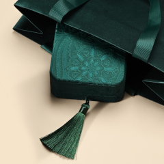 H122 Advanced New Chinese Jewelry Display Prop Jade Ring Necklace Bracelet Brocade Silk Jewelry Box