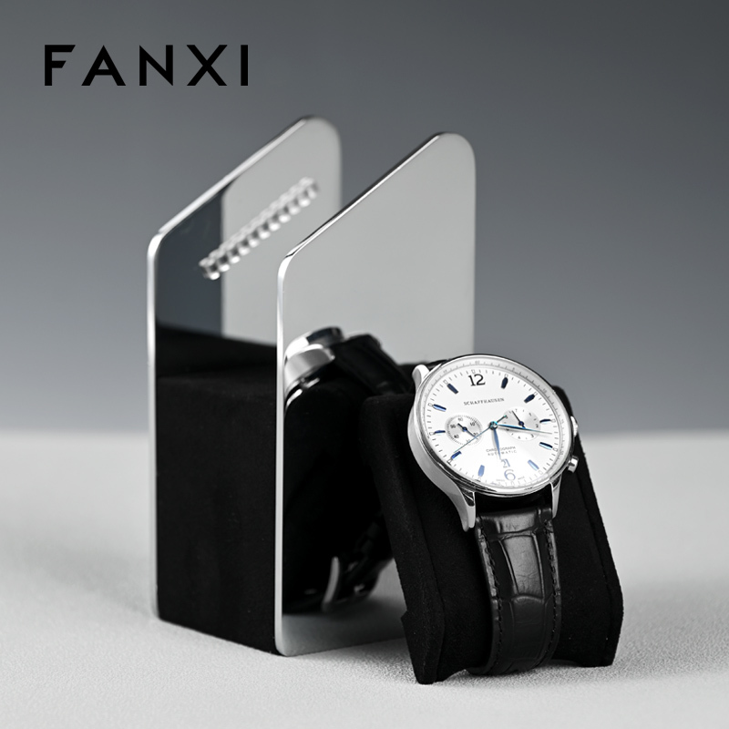 JS152-154 Luxury Watch Display Microfiber Metal Display Stand Watch Holder Organizer
