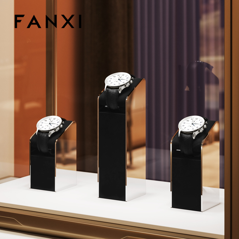 JS152-154 Luxury Watch Display Microfiber Metal Display Stand Watch Holder Organizer