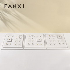 TT538 Jewelry Display Set Luxury Showcase Tray White Display Jewelry Necklace Display