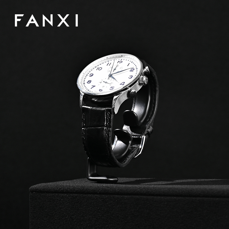 TT556 Luxury Black Microfiber Watch Display Stand for Watch Shop Window